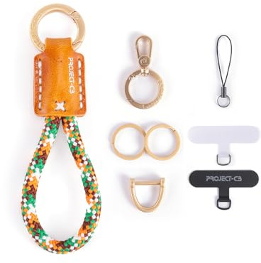 project-cb Correa de Dedo para Teléfono Celular, Finger Strap, llavero, Enganche Móvil Colgar 2, Anillas para Llaveros 2, Cuerda para móvil(RojoArce-G)