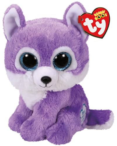Ty Beanie Boos – Iris die lila Lupette mit großen und glitzernden blauen Augen, das Plüschtier mit großen glitzernden Augen – 15 cm – T36866