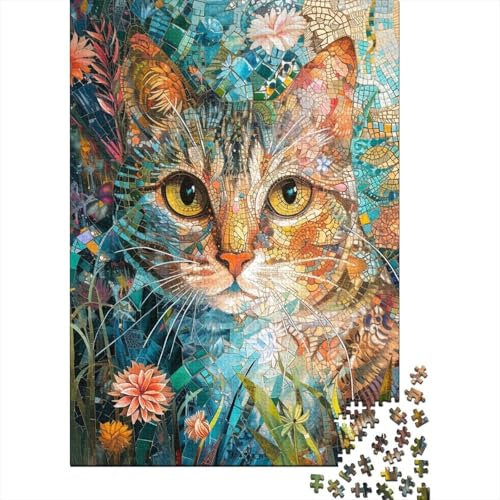 Puzzle Farbenfrohes Künstlerische Katze Geschicklichkeitsspiel Home Dekoration Puzzle Tier Clevere Rätsel 1000-teilige Puzzles Erwachsenen Puzzle Für Erwachsene 1000pcs (75x50cm)