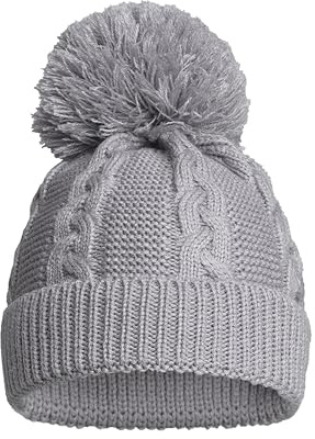 Soft Touch Newborn Essentials Sustainable Knitted Baby Bobble Hat, Baby Girl and Baby Boys Winter Hat 0-12 Months