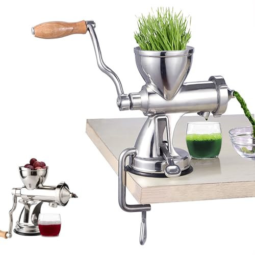 LHQYA Spremiagrumi per Uso Domestico in Acciaio Inossidabile, Spremiagrumi Manuale per Erba di Grano, 2 Metodi di Fissaggio/Elevata Resa in Succo/Rimovibile per Una Facile Pulizia, per Sedano