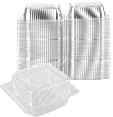 MAHIONG 150pcs Cake Slice Boxes, 5.3 Inch Clear Individual Cake Box, Dessert Packing Containers, Cheesecake Boxes for Pastry, Salad, Cheese, Pastry