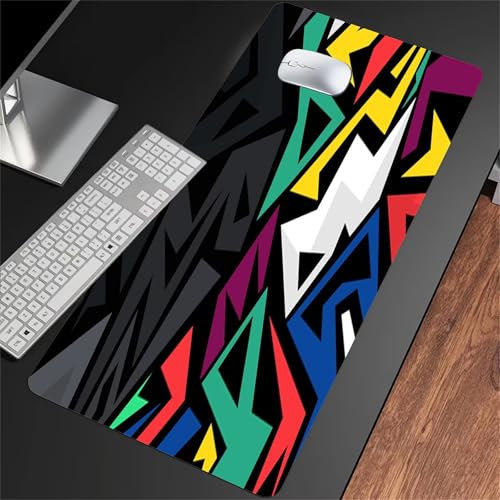 Alfombrilla de Ratón Grande 1200x600x2mm – Mouse Pad Gaming XXL - Mejorar la precisión y la Velocidad - Antideslizante Alfombrilla Escritorio - para Ratón y Teclado (Azul Amarillo Verde)
