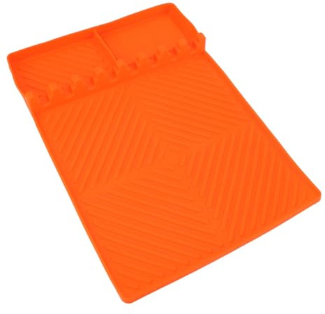 Asixxsix 11.6x15.9in Heat Resistant Grill Mats, Anti Slip Silicone BBQ Grill Mat, & Oilproof, Reusable Tools Accessories for Outdoor Charcoal, Flat Top, Smokers, Gas (Orange)