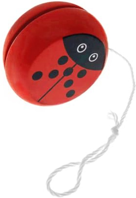 iplusmile Yo-yo di Legno a Coccinella per Bambini Giocattolo Educativo per Sviluppo Coordinazione Occhio-mano Piccolo e Sicuro per Bambine e Bambini Gioco Manuale di Allenamento Polso