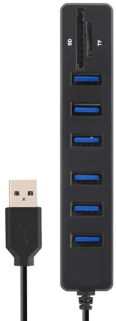 Jectse Mini USB Hub Combo Splitter, Multipuerto USB 2,0 de Alta Velocidad 2 en 1 Lector de Tarjetas SD TF para Ordenador Portátil, Adaptador de Cargador (JectselpFK-B-8)