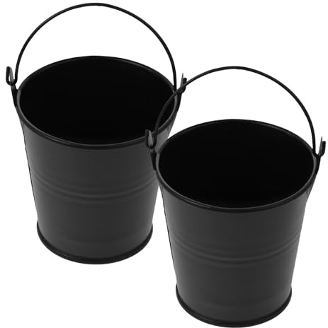 OSALADI Secchio per Grasso e Secchio per Olio in Metallo 2 Pezzi Riutilizzabile, Contenitore per Barbecue da Picnic, Adatto per Cucina all'Aperto