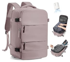 SZLX Mochila al Vacio con Bomba Mochila Viaje Cabina Avion 40x30x20 Ryanair Vueling Wizzair Equipaje de Mano 40x30x20 Viaje Hombre,Rosa púrpura,Ryanair/Wizz 40x30x20cm-Mochila de vacío con bomba