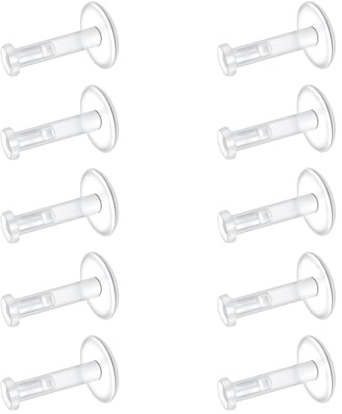 LAURITAMI 10 Pièces 16G Piercing Labret Levre, Piercing Labret Bioflex pour Tragus et Oreilles 6 mm, Ensemble de Barrettes Bioflex de Percing Unisexe