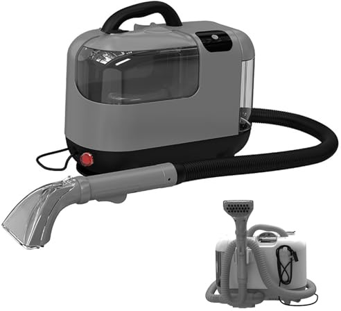 Handhållen Mattvättare Mattvättare 1200W 75dBA 1.5m Slang, med Vakuumpistol, för Hem Klädsel/Trappor, Hushållerskor 220V-Grey