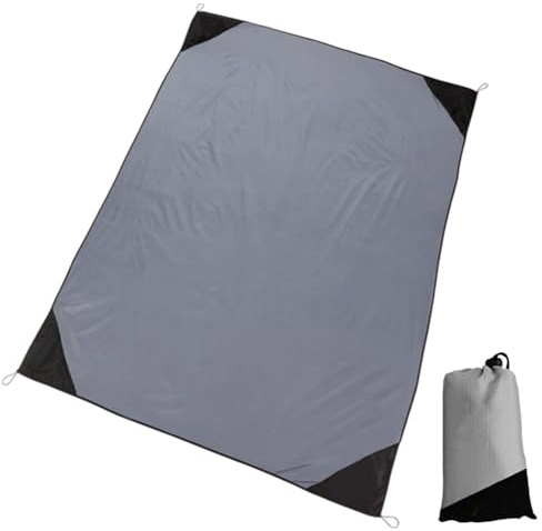 EVBOTGEE Picknickdecke 140x200cm, Picknickdecke Ultraleicht Ultradünne Tragbare Stranddecke, 4 Befestigung Ecken Sandabweisende Camingdecke, für Strand, Reisen, BBQ, Picknick, Camping und Wandern