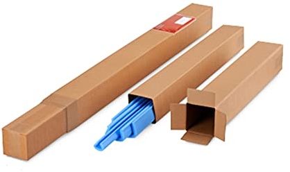 Teleskop-Kartons, 16,8 x 16,8 x 100 cm, Verpackungskartons, Umzugskartons, Umzugskartons, leicht und robust, 5er-Set, hergestellt in Italien