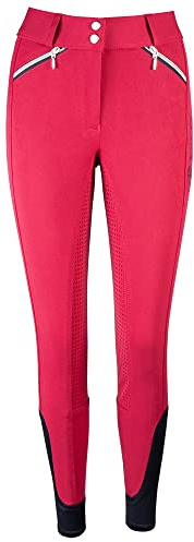 PFIFF 102486 Reithose 'Kelsey' Damen Grip Vollbesatz, rot-blau 44