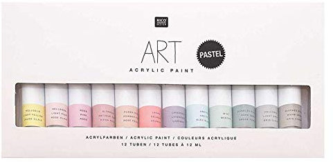 Rico Acrylfarbe, 12 Farben, Pastelltöne