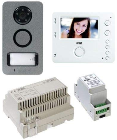 Urmet 1722/83 Kit Videocitofonico 2 Fili Monofamiliare Vivavoce Miro Colori Pulsantiera Mikra 1722/83