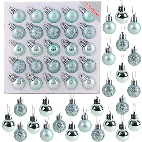 Christmas Concepts® Packung mit 25 Glänzend, Matt & Glitter Mini Weihnachtsbaum-Flitter (Minzgrün)