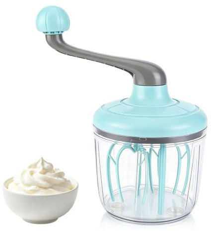 Batteur à Oeufs Manivelle, Manivelle de batteur à œufs, batteurs à main avec bol pour œufss, crème, outil de mixage de cuisine Accessoires Cuisine
