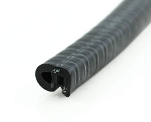 SMI-Dichtungsprofil DS4-SIL für 1,5-2mm Silikon mit Drahteinlage Schwarz selbstklemmend ohne Kleber - Kantenschutz mit Dichtung seitlich, Kantenschutzdichtprofil für Auto, Kofferraum (5 m)