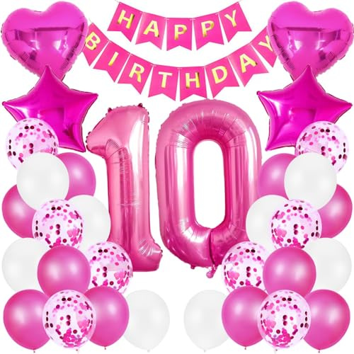 Luftballon 5 jahre Mädchen Luftballon 5 Geburtstag Rosa Luftballons Geburtstag Mädchen deko 5 jahre Happy Birthday Banner Kindergeburtstag Deko 5.