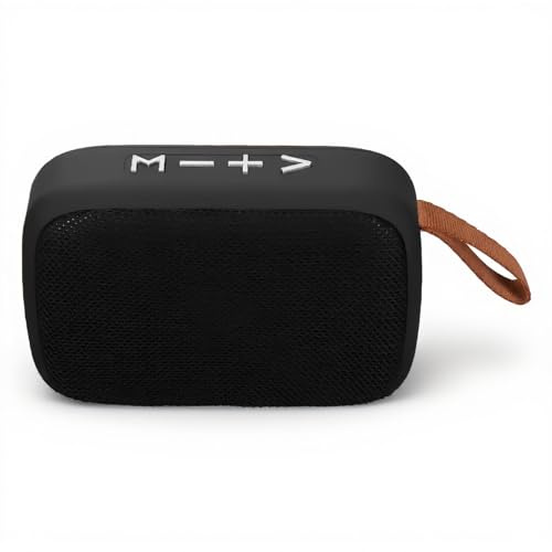 ASHATA Bluetooth Lautsprecher, tragbarer drahtloser Stereo USB Sound mit FM Radio, Subwoofer für Dusche, Raum, Fahrrad, Auto(schwarz)