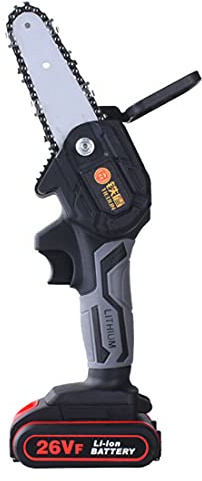 26V Scie Électrique Sans Fil Petites Tronçonneuses De Jardin Rechargeable 5,2 Pouces Mini Tronçonneuse avec 2 Batteries Tronçonneuses Pour Couper Des Arbres En Bois Branche De Bois De Bambou