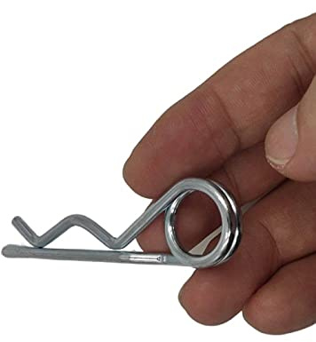Double Ring R-Clip Pins R Shaped Spring Cotter Pin Zinc-Plating Trailer Tractor Mower Fastener Hardware (3 x 73 mm (5 pcs))