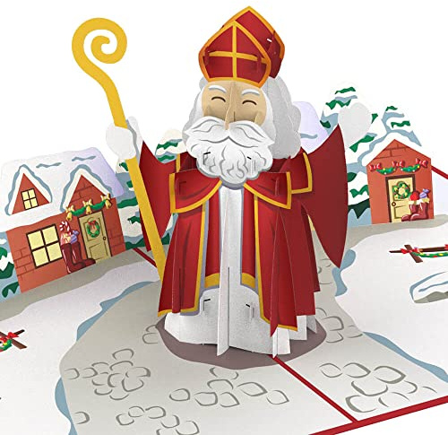 papercrush Pop-Up Weihnachtskarte, Geschenkkarte Nikolaus, 3D Nikolauskarte | Lustige Karte für Kinder (Mädchen & Jungen), Frauen und Mama, Handgemachte Santa Geschenkkarte, Grußkarte zum Nikolaustag