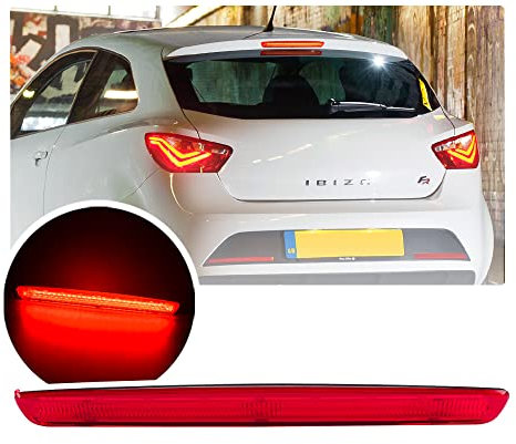 NSLUMO Rote Linse rote LED 3 dritte bremsleuchte fur Seat Ibiza 6J 6P Leon MK2 hinteres mittleres hoch montiertes drittes Bremslicht OEM-Nr: 6J0945097A 6J0945097B