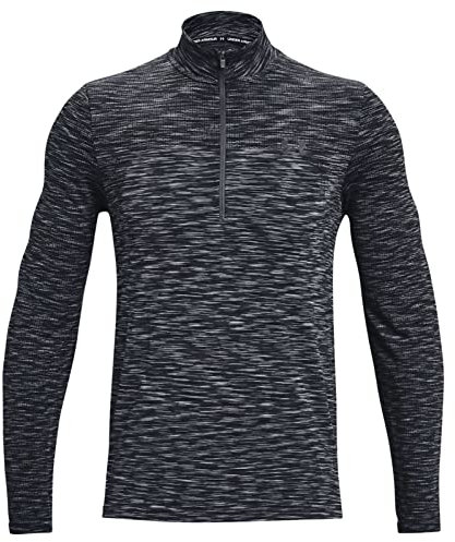 Under Armour Men's UA Seamless 1/2 Zip Long Sleeve Top Shirt (Medium, Pitch Gray/Black-012)