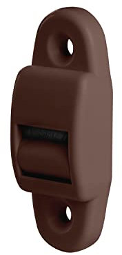 BAUHELD® Surface-Mounted Roller Shutter Belt Guide [Pack of 5],Mini Belt Guide with Brush Seal [Made in Germany],Suitable for Roller Shutter Belt 14 mm [Roll],Two Piece with Hole Spacing 25 mm,Brown