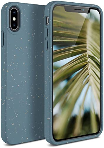 ONEFLOW Sama Sama Case kompatibel mit Apple iPhone XS Max – Nachhaltige Handyhülle aus Pflanzenfasern, Hülle biologisch abbaubar ohne Plastik, vegan und umweltfreundlich – Petrol