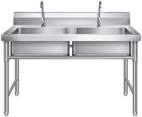 Küchenspüle, Edelstahl-Spülbecken, Spüle mit Halterung ist stabil und le. Einzelwaschbecken und Doppelwaschbecken (normaler Stil 120 * 60 * 80CM)
