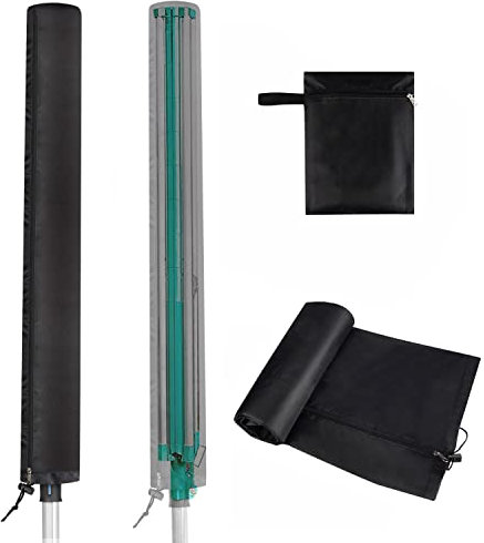 Mrrihand Schutzhülle für Wäschespinne 180cm, 420D Oxford Wasserdicht, Silberbeschichtung mit Reißverschluss und Kordelzug, für Wäschespinne und Sonnenschirm