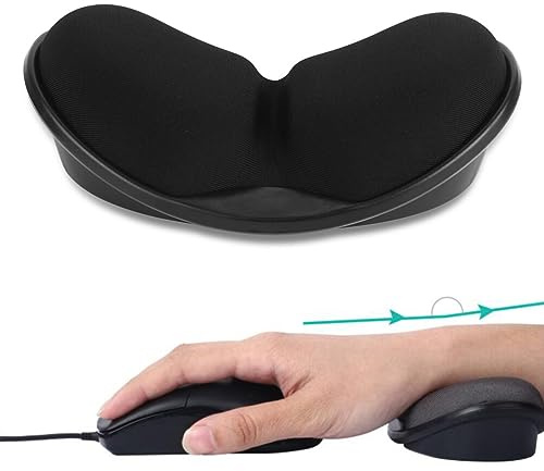 MAGICLULU Gaming-mauspad Mit Ergonomischer Handballenauflage Rutschfeste Mausmatte Für Computer Und Laptop Schwarz Wellendesign Und Anti-rutsch-streifen