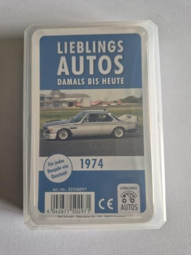 Lieblings Autos Auto Quartett 1974 Baujahr Geburtsjahr 52. Geburtstag Geschenk Spielkarten Neu