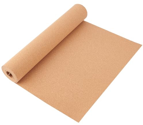 BENECREAT 40x350cm Korkplattenrolle, 1mm Dickes Rechteckiges Naturkorkstück Korkplattenrolle Für Pinnwände, Wanddekorationen, Diy Handwerk