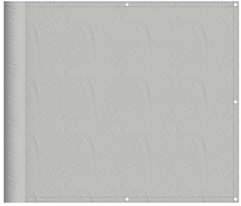 vidaXL Balkon Sichtschutz, Balkonbespannung mit Aluminium-Ösen, Balkonverkleidung Wasserfest, Balkonabdeckung Windschutz, Hellgrau 90x700cm 100% Polyester Oxford
