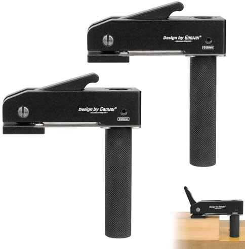 2 Stück Niederhalter, Schraubzwingen für Die Werkbank, 20 mm Lochplatte, Schnellspanner, Holzbearbeitung, Tischplatten-Schnellklemmen aus Aluminiumlegierung zum Holzschnitzen, Fräsen