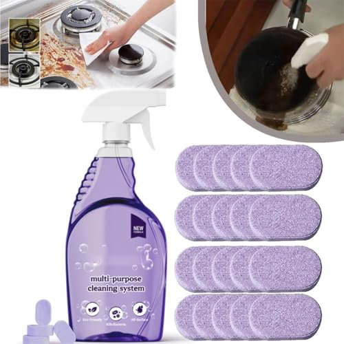 Cleanlix Cleaner,CleanLix Cleaning Spray with Concentrated Cleaning Tablets, Cleanlix Cleaner for Instant Stain Removal,All-Purpose Cleaning Spray,Cleanlix Multi Purpose Cleaning System (20 Pcs)
