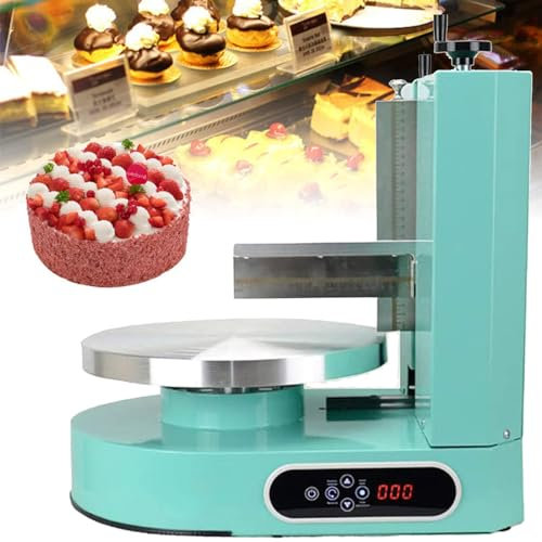 URJWAN Birthday Cake Baking Tools Bakery Equipment Birthday Cake Automatic Decorating Cream Depositor Smoother Frosting Coating Icing Spreading Machine,Green