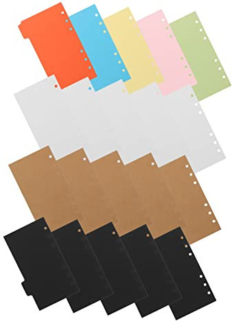 HAPINARY 20 Stück Papier Registerteiler A6 Bunte Indexkarten Aus Kraftpapier Und Tonkarton Praktische Trennblätter Für Ordner Und Studiezubehör