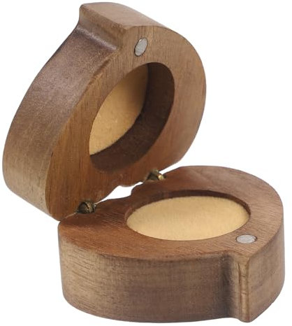 Holibanna Herzringbox Aus Holz Verlobungsringhalter Im Herzförmigen Design Schmuckbox Für Hochzeiten Anträge Und Besondere Anlässe Leicht Und Kompakt Dekorativ Und Sicher Für Ihre