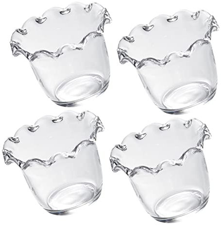 Cabilock 4piezas Cuencos De Vidrio para Ensalada Cuencos Vidrio Sin Rayones Decoración Real para Frutas Yogur Postre Almacenamiento Hogar y Restaurante
