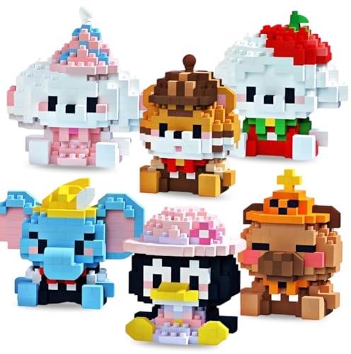 Bloques de Construcción de Animales, 6 Miniatura Ladrillos de Animales - Bichon Frise, Pingüino, Capibara, Elefante, Maltés, Tigre, para Jugar y Exponer, Regalo para Niños de 3 Años o Más