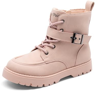 DREAM PAIRS pojkar flickor stövlar klassiska stövlar barn höst mode snörstövlar vinterstövlar medelstora stövlar, ROSA, 36 EU