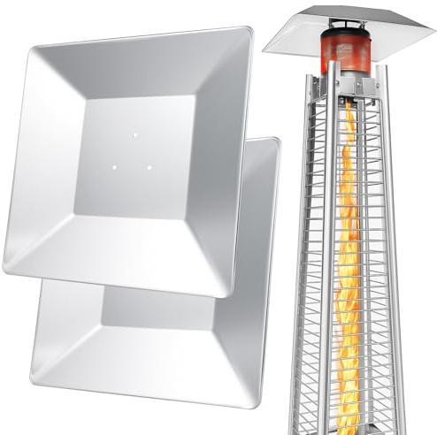 Zonon 2 Stück Terrassenwärmereflektor für Propan | Außenheizungsabdeckung Ersatz, Pyramide Patio Heat Reflector Shield, Top 3 Löcher Abstand 2,75 Zoll Teile für Heizungen