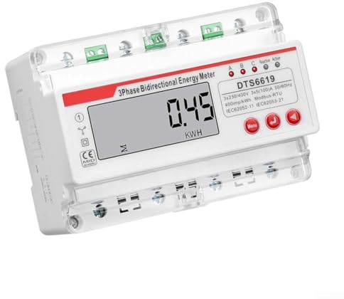 Compteur électronique d'électricité avec écran LCD et indicateurs LED, moniteur de consommation d'énergie multifonction pour la maison, le bureau et l'usine 13 x 9 x 8 cm