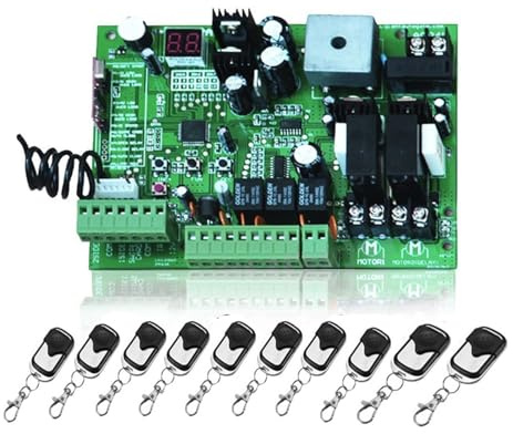 Motor Puerta Corredera, Unidad de Control de Motor de abridor de puerta oscilante DC24V, controlador PCB, placa de circuito, tarjeta electrónica(10 Remote control)