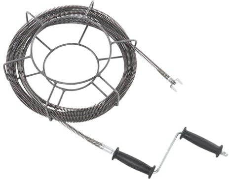 Fyssnn Drain Unblocker Snake, Manganese Steel Drain Cleaner, 12mm & 16mm Flexible Pipe Cleaning Spiral for Sink, Bathroom, Toilet, Shower Drain Unblocking Tool, for 50-120mm Pipe Diameter (12mm*10m)