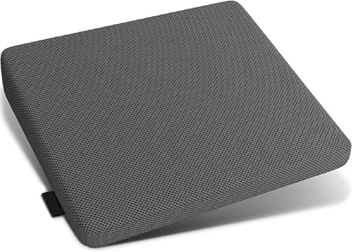 AMANSTYLE Memory Foam Wedge Pillow – Lumbar Support Cushion for Office Chair, Car & Bed Ergonomic Back Support Pillow for Adults – Posture Corrector Seat Cushion for Back Pain Relief (Grey)